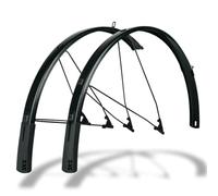 SKS Germany BLUEMELS Style 28" 46MM Set Guardabarros (Adaptador en V con Sistema de Seguridad ESC, puntales Dobles estables en U, con alerón Flexible, construcción sólida en sándwich), Negro