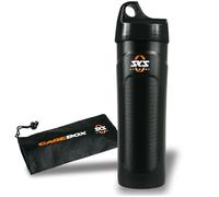 SKS GERMANY CAGE BOX con tapón de rosca, para el portabidón de agua en la bici (encaja en cualquier portabidón de agua, caja de plástico impermeable e irrompible para el viaje, incluye bolsa de nylon)