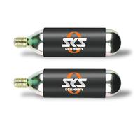 SKS Germany Cartuchos DE CO2 24 G con HULO 2ER-Set Cartuchos de Aire (Apto para neumáticos de MTB, Bicicleta de Carretera o Trekking, Incluye Rosca y protección contra el frío), Negro