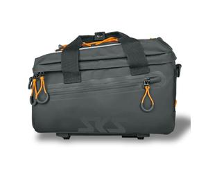 SKS Germany Infinity Topbag - Alforja para Bicicleta (Compatible con Sistema MIK, Tejido Impermeable, Correa para el Hombro Desmontable, Elementos Reflectantes, Capacidad de 7 litros), Color Negro