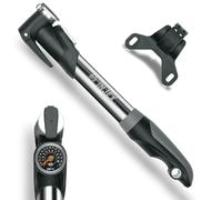 SKS Germany INJEX Control Mini Bomba, Bomba de Aire para Bicicletas (plástico de Dos componentes, presión máxima: 10 Bar / 144 PSI, conexión de válvula E.V.A., Soporte de Bomba Incluido), Plata