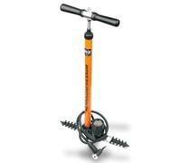 SKS Germany RENNKOMPRESSOR Bomba de Suelo (Bomba de Aire con conexión de Manguera E.V.A., con Tubo metálico y Base de Hierro Fundido, manómetro de precisión, presión máxima: 16 Bar, 230 PSI), Naranja