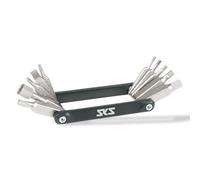 SKS GERMANY TOM 11 - Minitool plano para bicicleta con 11 funciones, superficie de agarre ergonómico, herramientas de acero al cromo vanadio, carcasa de aluminio, ideal para conductores de turismo