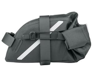 SKS GERMANY Trail Saddle Bag L - Alforja para sillín de Bicicleta (Resistente a Salpicaduras, Cierre Enrollable, Soporte Reflectante), Color Negro