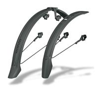 SKS Germany VELOFLEXX Set 65 Juego de Guardabarros de 29'' con Adaptador de Cuadro Ajustable en ángulo (plástico de Alto Rendimiento Resistente, Montar en Cualquier Horquilla de Bicicleta), Negro