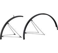 SKS GERMANY BLUEMELS BASIC 24" 60MM SET Juego de guardabarros (de robusta construcción en sándwich, sistema de seguridad ASR, puntales en V con puentes fijos para un ajuste flexible), Negro