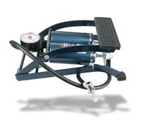 Sks Twin Air - Bomba, tamaño único, Color Azul | Bomba de aire con doble cilindro de acero, manguera con palanca de sujeción, incluye adaptador de bicicleta y camping