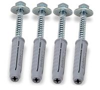 SKT QSS88000 - Juego de Tornillos Montaje Pared (Antena parabólica, con Tacos Fischer, Kit de fijación) Color Plata