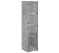 SKTQYQO Aparador con puertas de cristal gris cemento 35 x 37 x 142 cm