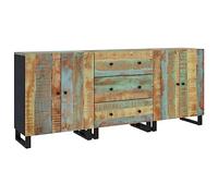 SKTQYQO Aparador de 3 piezas de madera maciza recuperada, 60 x 33 x 75 cm