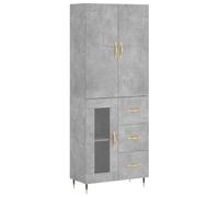 SKTQYQO Aparador gris cemento 69,5 x 34 x 180 cm madera multicapa