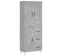 SKTQYQO Aparador gris cemento 69,5 x 34 x 180 cm madera multicapa