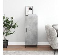 SKTQYQO Aparador gris cemento moderno de madera multicapa con puerta y patas de metal 34,5 x 34 x 90 cm, 3 compartimentos para amplio espacio de almacenamiento, diseño estable y resistente