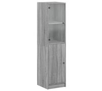 SKTQYQO Aparador gris Sonoma 35 x 37 x 142 cm 4 compartimentos