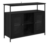 SKTQYQO Aparador roble negro 100 x 35 x 80 cm madera multicapa