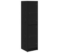 SKTQYQO Aparador roble negro 35 x 37 x 142 cm madera multicapa