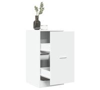 SKTQYQO Armario de farmacia de aglomerado blanco 40 x 41 x 77,5 cm con 2 cajones, mueble multiusos para casa y oficina, amplio espacio de almacenamiento, estructura estable y duradera, guías