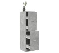 SKTQYQO Armario de farmacia gris cemento 40 x 41 x 144,5 cm aglomerado con 4 cajones, mueble multiusos para organización casa y oficina, guía metálica, estructura estable