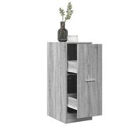 SKTQYQO Armario de farmacia gris Sonoma 30 x 41 x 77,5 cm de aglomerado con 2 cajones, mueble para organización casa y oficina, almacenamiento amplio, riel metálico, resistente