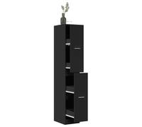 SKTQYQO Armario de farmacia negro de aglomerado 30 x 41 x 174,5 cm con 4 cajones, mueble para organización casa y oficina, amplio espacio de almacenamiento, guía metálica, fijación