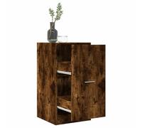 SKTQYQO Armario de farmacia Roble Humo 40 x 41 x 77,5 cm de aglomerado con 2 cajones, mueble multiusos para casa y oficina, riel metálico, amplio espacio de almacenamiento, resistente