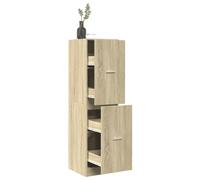 SKTQYQO Armario de farmacia roble sonoma 40 x 41 x 144,5 cm aglomerado con 4 cajones, mueble multiusos para casa y oficina, estable y duradero, amplio espacio de almacenamiento, guía