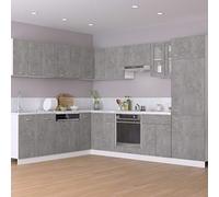 SKTQYQO Armario inferior cajón Lyon gris cemento 30 x 46 x 81,5 cm | Madera contrachapada, 2 estantes, requiere montaje, mueble de almacenamiento de cocina