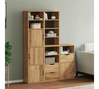 SKTQYQO Armario lateral ODDA de madera maciza de pino, 40 x 24 x 79 cm, con puertas y cajones, muebles modulares para amplio espacio de almacenamiento y organización, diseño rústico