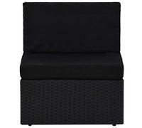 SKTQYQO Asiento central modular de polirratán negro, 58,5 x 65,5 x 52 cm
