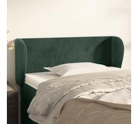 SKTQYQO Cabecero de oreja verde oscuro, 93 x 23 x 78/88 cm, de terciopelo clásico, con altura ajustable y patas de madera estables, para soporte de espalda y diseño elegante para dormitorio