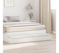 SKTQYQO Cajón para cama blanco 140 x 36,5 x 16,5 cm de madera de densidad media con acabado mate, mesita de noche minimalista para dormitorio, solución de almacenamiento práctica