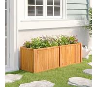 SKTQYQO Cama de jardín elevada de madera maciza de teca, 150 x 50 x 50 cm, para plantas y flores, maceta amplia para huerto y decoración exterior, material natural resistente a los agentes