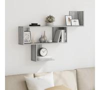 SKTQYQO Estante de pared gris Sonoma de aglomerado, 100 x 15 x 70 cm, estantería de exposición con amplia capacidad de carga de hasta 20 kg para organizar objetos en casa y oficina, ideal