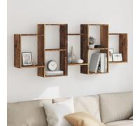 SKTQYQO Estantería de pared de aglomerado de madera vieja, 159 x 18 x 65 cm, con amplia capacidad de carga, estante de exposición resistente a la humedad para interiores, ideal para optimizar espacios