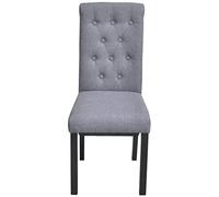 SKTQYQO Juego de 4 sillas de comedor gris claro de tela suave con patas de madera de hevea para comedor y cocina - Diseño ergonómico cómodo y estructura estable