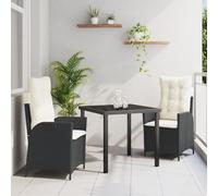 SKTQYQO Juego de comedor de jardín de 5 piezas con cojines marrones de poliratán, sillas reclinables ajustables para exterior de resina sintética y acero. Este juego de comedor de jardín de 5 piezas