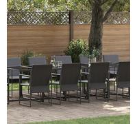 SKTQYQO Juego de comedor de jardín en juego para exteriores, juego de jardín para relajarse al aire libre patios y terrazas 18 piezas con cojines de acero y textileno