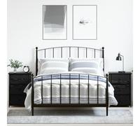 SKTQYQO Juego de mesitas de noche de madera de roble negro con 2 mesitas de noche y 3 cajones cada una para dormitorio, diseño rectangular y acabado mate, muebles para decoración