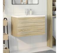 SKTQYQO Juego de mueble de baño 80 cm roble Sonoma con lavabo