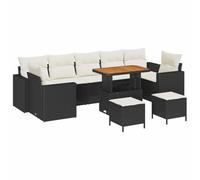 SKTQYQO Juego de sofá de jardín modular de 13 piezas, color negro y crema