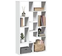 SKTQYQO Librería blanca de 72 x 20 x 120 cm, de aglomerado con 9 compartimentos y capacidad de carga de 100 kg, diseño contemporáneo para almacenamiento versátil y divisor funcional, ideal