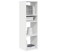 SKTQYQO Librería blanca de madera multicapa 34 x 31 x 112 cm para libros y objetos decorativos con estantería estable y práctica bandeja para organización casa y oficina