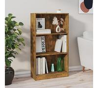 SKTQYQO Librería de roble ahumado de madera multicapa 60 x 24 x 109 cm con amplio espacio de almacenamiento, estantería multifuncional para libros, revistas, DVD y objetos decorativos, mueble práctico