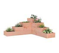 SKTQYQO Macetero de jardín de madera maciza Douglas 4 estantes 80,5 x 79 x 36 cm Diseño angular para plantas y hortalizas con raíces cortas medianas largas para balcón terraza patio exterior