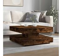 SKTQYQO Mesa giratoria 360 grados roble 70 x 70 x 34,5 cm