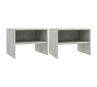 SKTQYQO Mesillas de noche de 2 piezas gris cemento 40 x 30 x 30 cm de madera multicapa con compartimento de día, mueble para salón robusto y resistente, fácil de limpiar y montar, ideal para