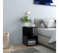 SKTQYQO Mesita de noche negra de madera multicapa 35 x 35 x 55 cm con compartimentos de día y tablero robusto para salón y dormitorio, diseño elegante y fácil de limpiar, requiere montaje