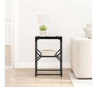 SKTQYQO Mesita de noche negra roble 41 x 40 x 60 cm de madera de densidad media e hierro con acabado mate, mesa de noche moderna para dormitorio, diseño inteligente y resistente