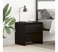 SKTQYQO Mesita de noche negra roble 45 x 34 x 44,5 cm de madera de densidad media con diseño moderno y acabado mate para dormitorio, mueble práctico y robusto para espacios interiores,