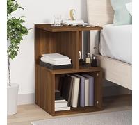 SKTQYQO Mesita de noche roble marrón 35 x 35 x 55 cm de madera multicapa con compartimentos de día y tablero de apoyo funcional para decoración moderna y salón elegante, estructura robusta